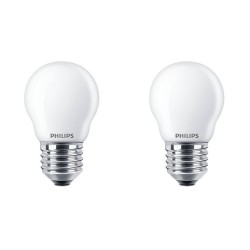 PHILIPS - LED Lamp - Set 2 Stuks - Classic Lustre 827 P45 FR - E27 Fitting - 4.3W - Warm Wit 2700K Vervangt 40W
